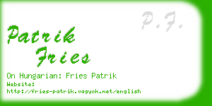 patrik fries business card